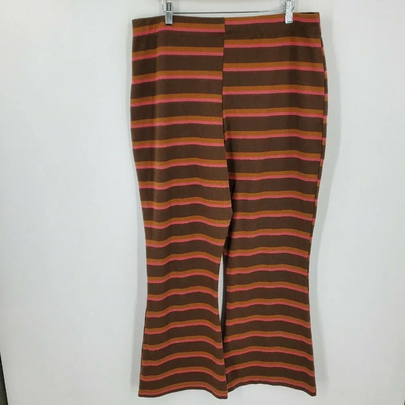 Urban Outfitters Women's Striped‎ Knit Kick Flare Pull On Pants Size 3X - Picture 1 of 12